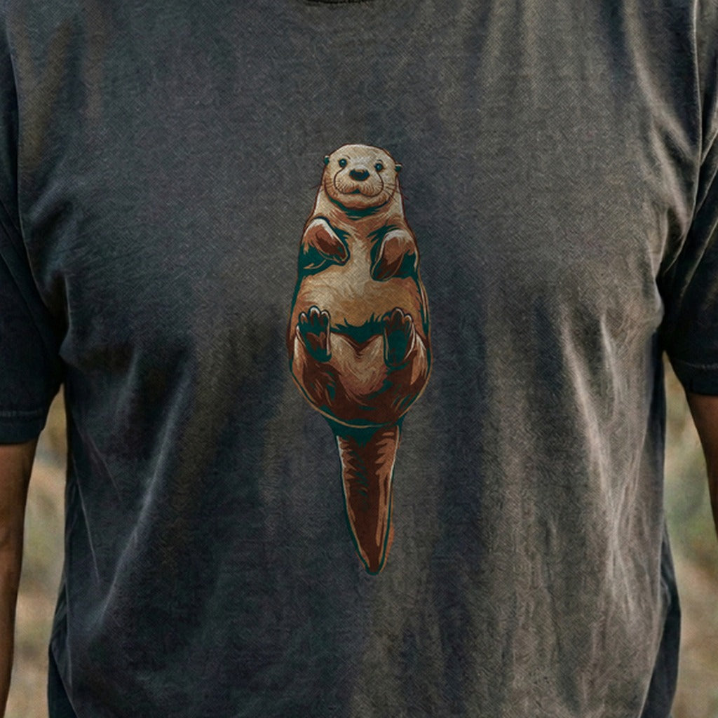Painted Otter Cotton T-Shirt
