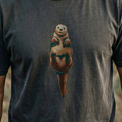 Painted Otter Cotton T-Shirt