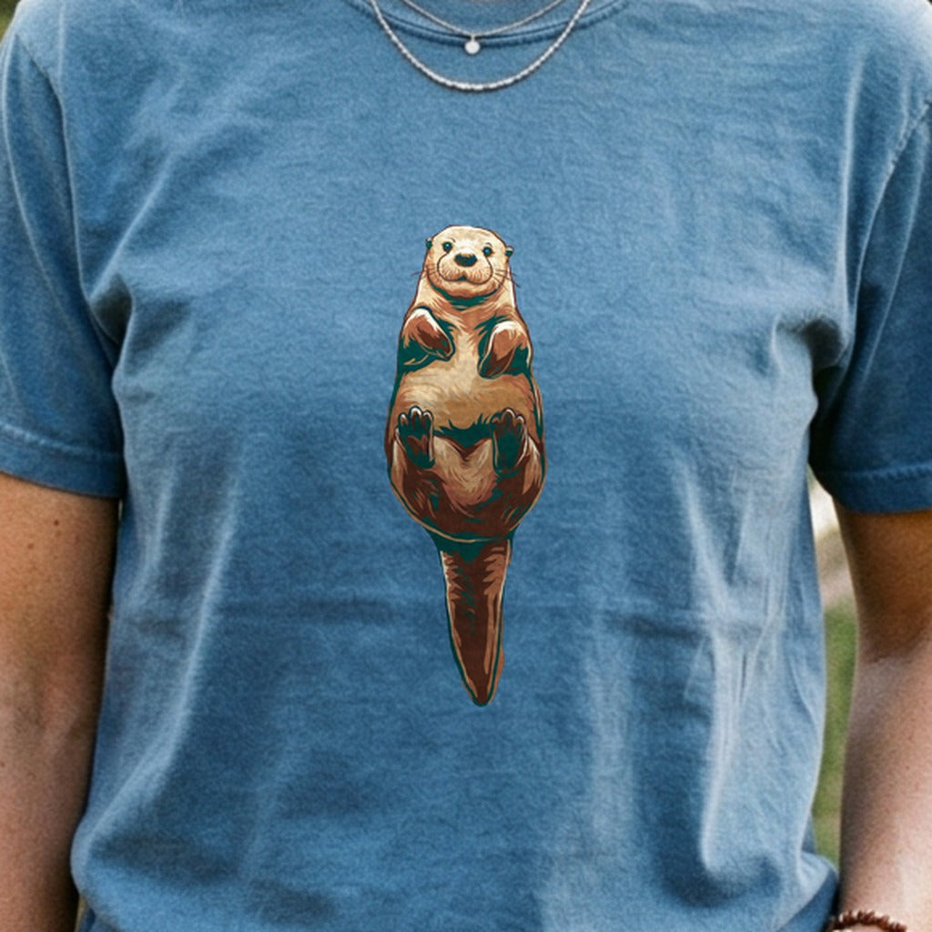 Painted Otter Cotton T-Shirt