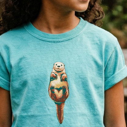 Painted Otter Kids Cotton T-Shirt