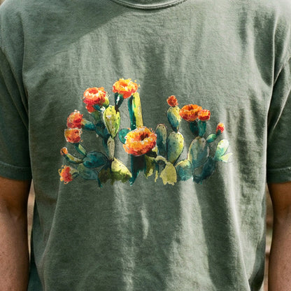 Painted Paddle Cactus Cotton T-Shirt