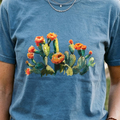 Painted Paddle Cactus Cotton T-Shirt
