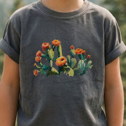 Painted Paddle Cactus Kids Cotton T-Shirt