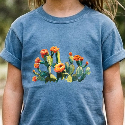 Painted Paddle Cactus Kids Cotton T-Shirt