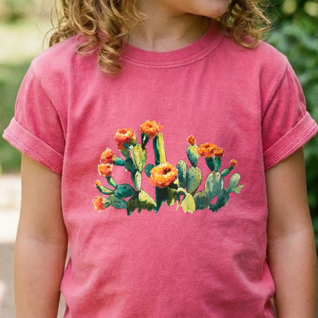 Painted Paddle Cactus Kids Cotton T-Shirt