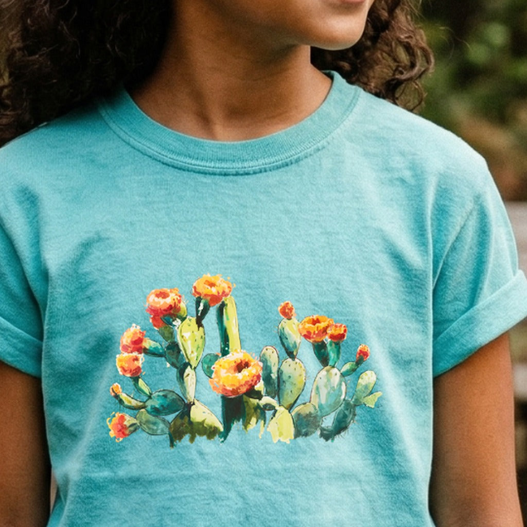 Painted Paddle Cactus Kids Cotton T-Shirt