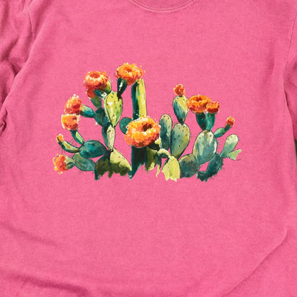 Painted Paddle Cactus Cotton Long Sleeve