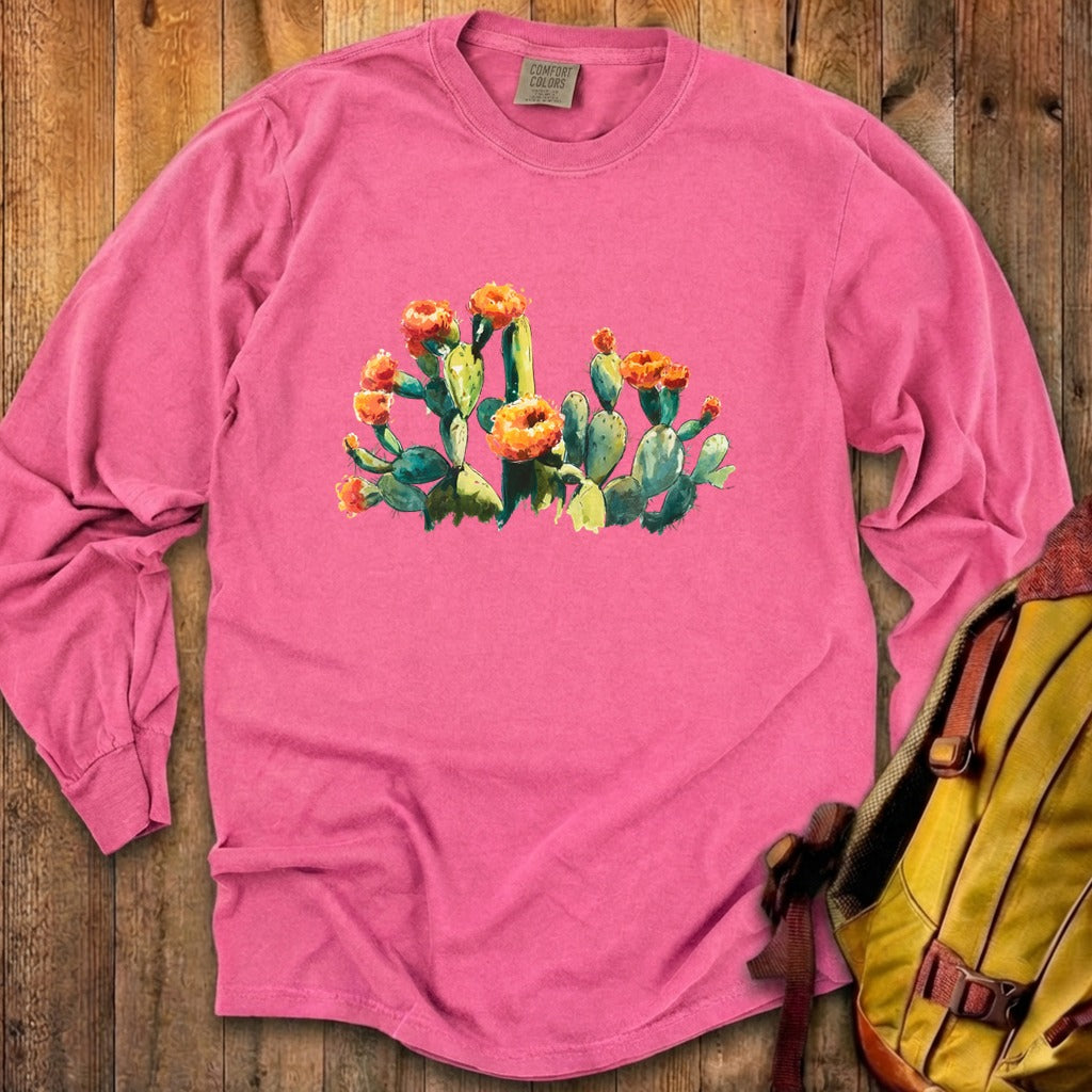 Painted Paddle Cactus Cotton Long Sleeve