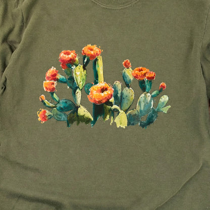 Painted Paddle Cactus Cotton Long Sleeve