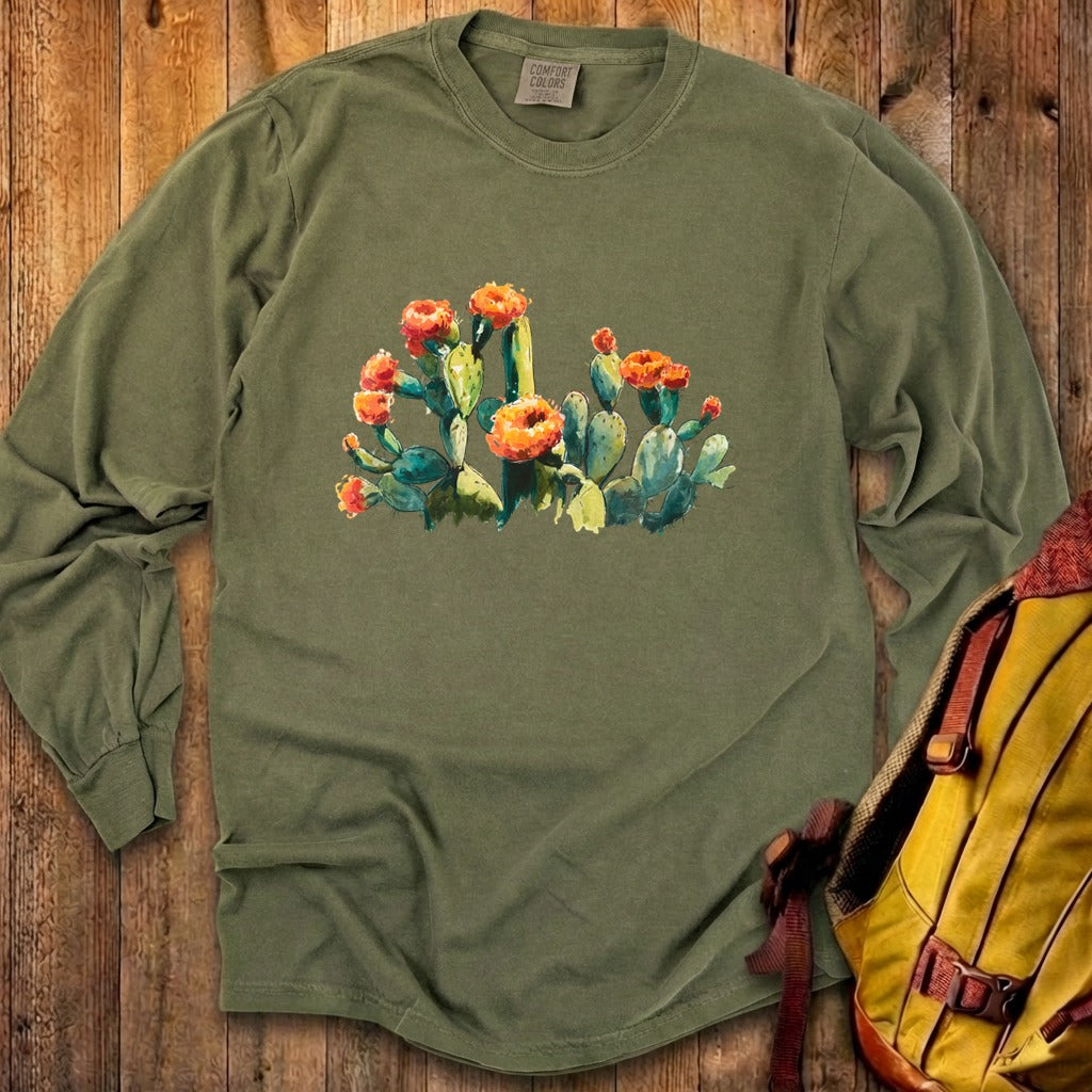 Painted Paddle Cactus Cotton Long Sleeve