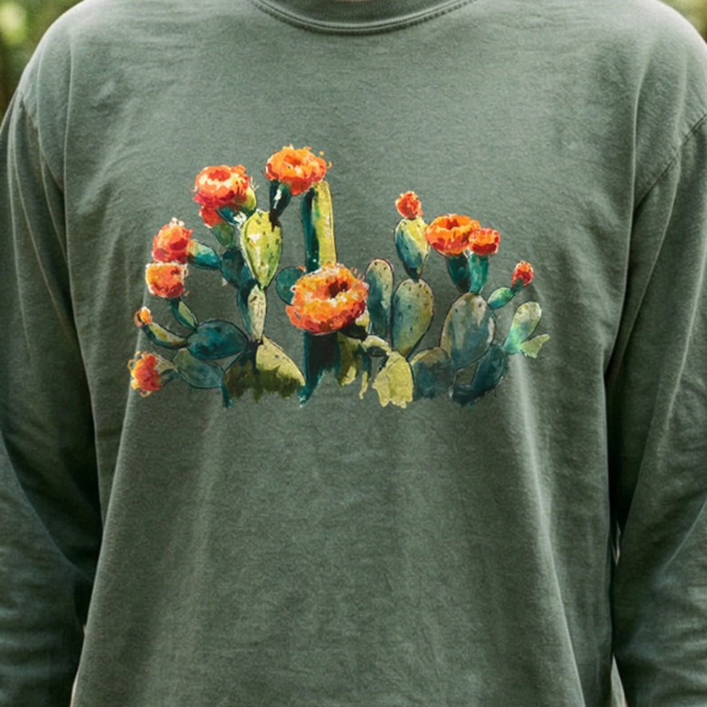 Painted Paddle Cactus Cotton Long Sleeve