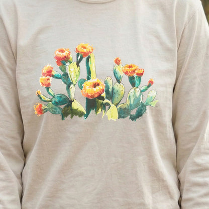 Painted Paddle Cactus Cotton Long Sleeve