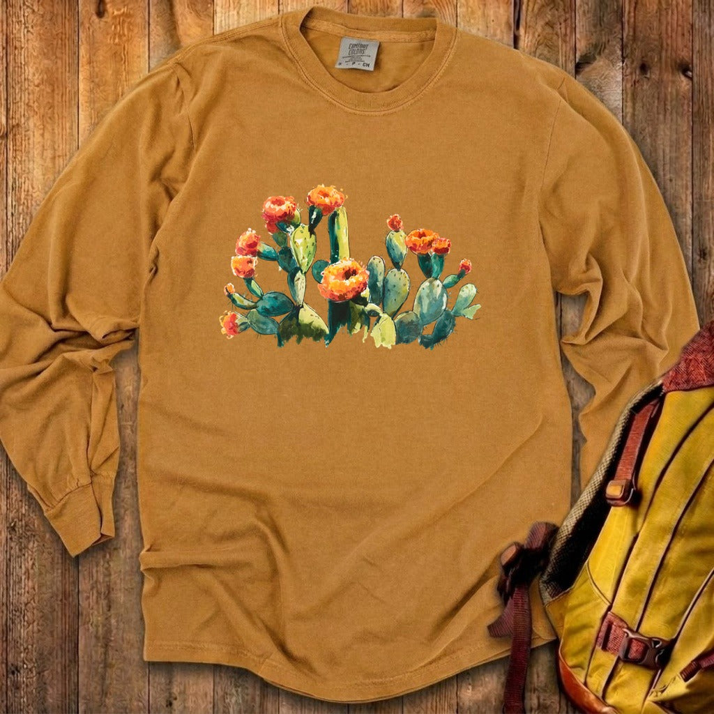 Painted Paddle Cactus Cotton Long Sleeve