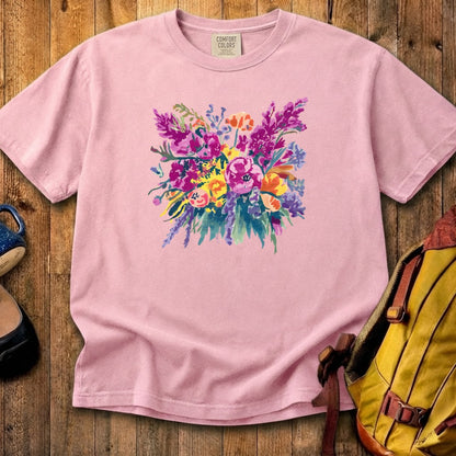 Painted Wildflower Bouquet Cotton T-Shirt
