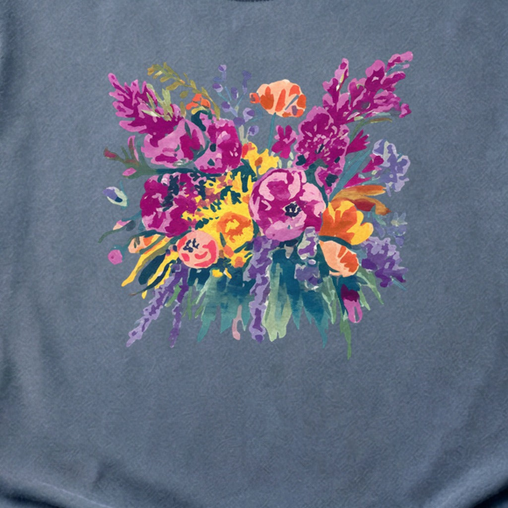 Painted Wildflower Bouquet Cotton T-Shirt