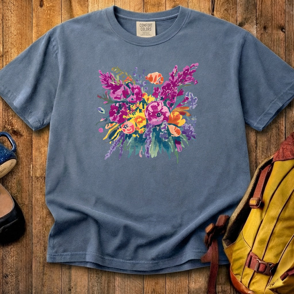 Painted Wildflower Bouquet Cotton T-Shirt