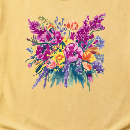 Painted Wildflower Bouquet Cotton T-Shirt
