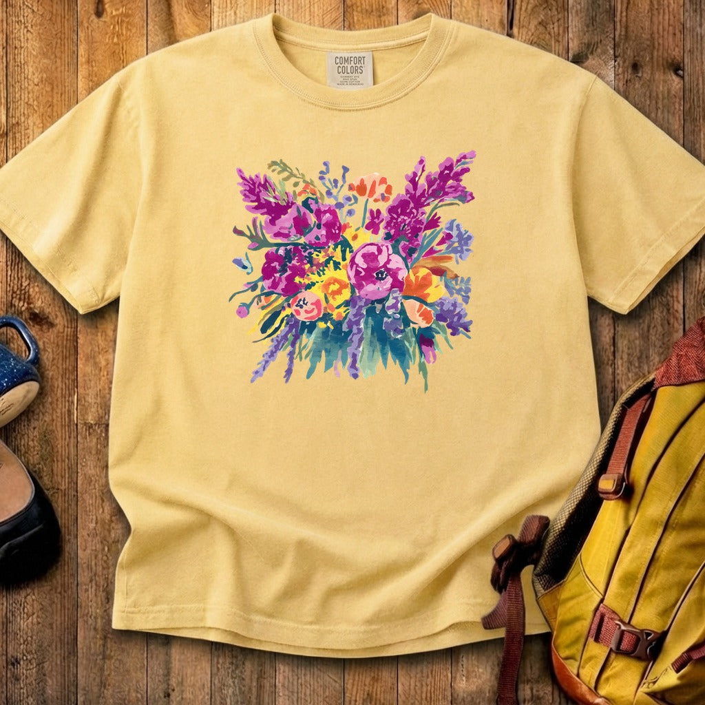 Painted Wildflower Bouquet Cotton T-Shirt