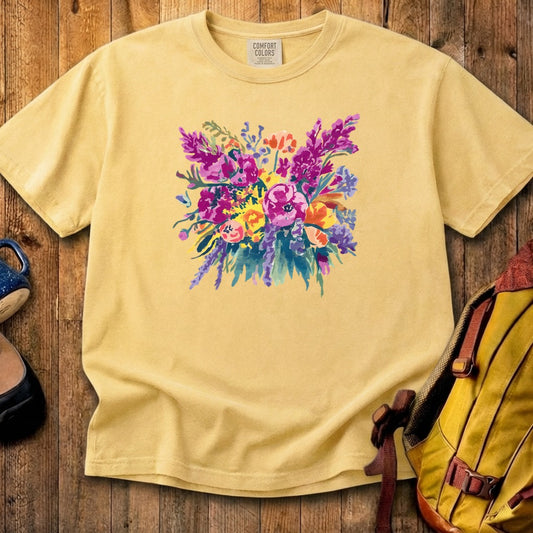 Painted Wildflower Bouquet Cotton T-Shirt