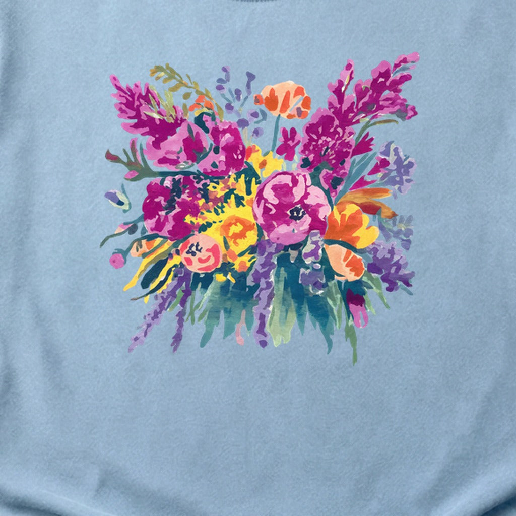 Painted Wildflower Bouquet Cotton T-Shirt