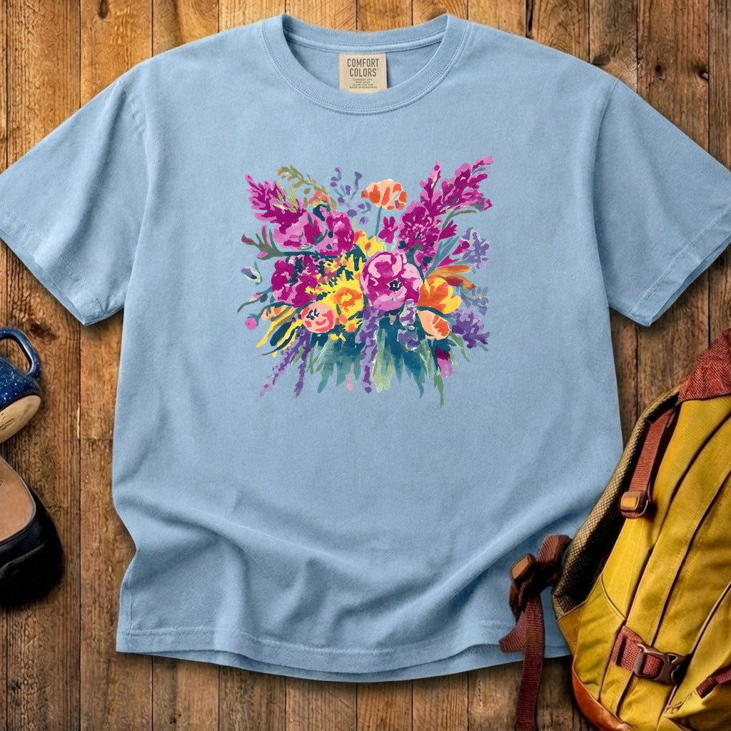 Painted Wildflower Bouquet Cotton T-Shirt