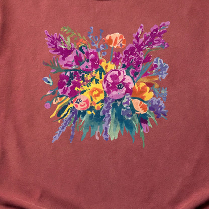 Painted Wildflower Bouquet Cotton T-Shirt