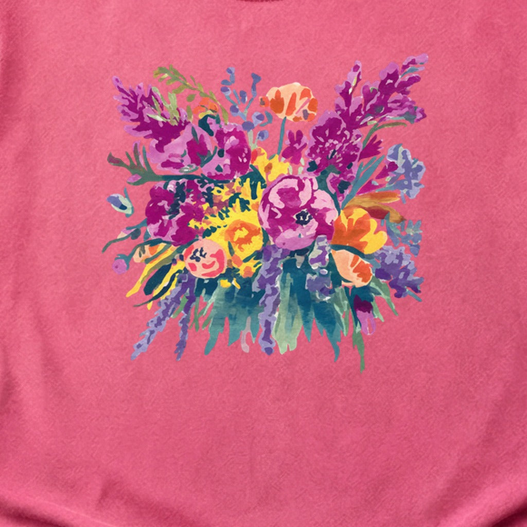 Painted Wildflower Bouquet Cotton T-Shirt