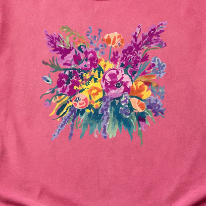 Painted Wildflower Bouquet Cotton T-Shirt