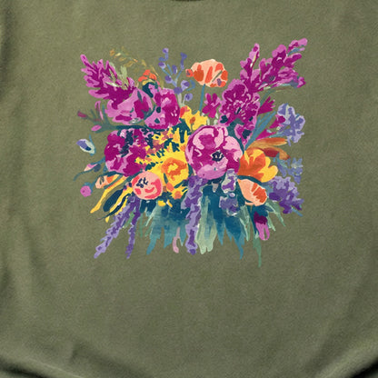Painted Wildflower Bouquet Cotton T-Shirt
