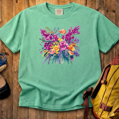 Painted Wildflower Bouquet Cotton T-Shirt