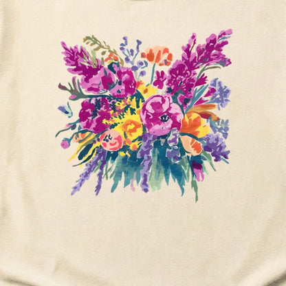 Painted Wildflower Bouquet Cotton T-Shirt