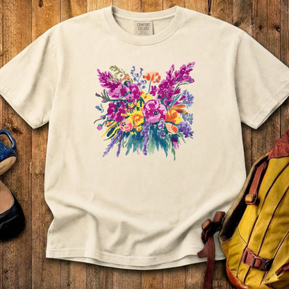 Painted Wildflower Bouquet Cotton T-Shirt