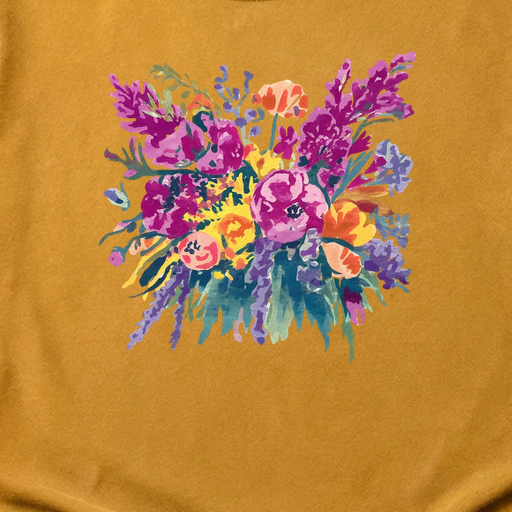 Painted Wildflower Bouquet Cotton T-Shirt