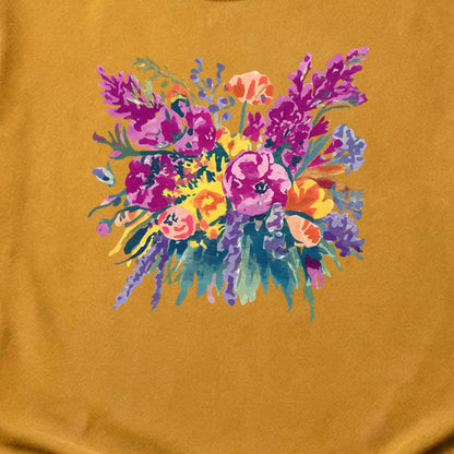 Painted Wildflower Bouquet Cotton T-Shirt
