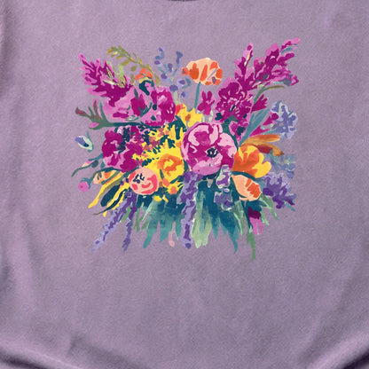 Painted Wildflower Bouquet Cotton T-Shirt