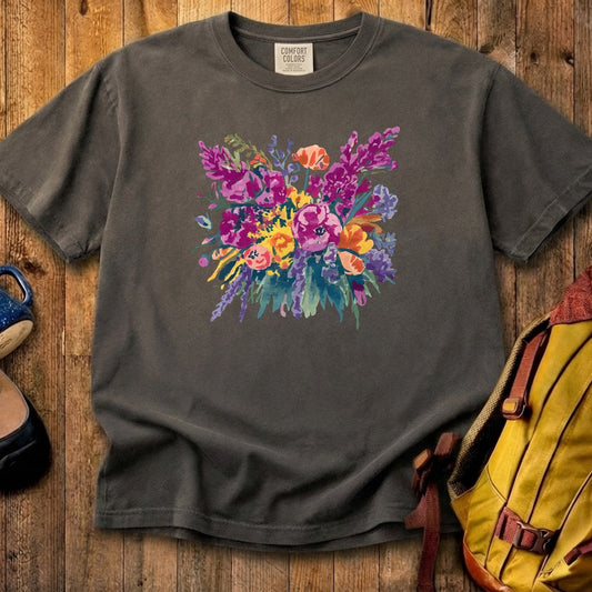 Painted Wildflower Bouquet Cotton T-Shirt