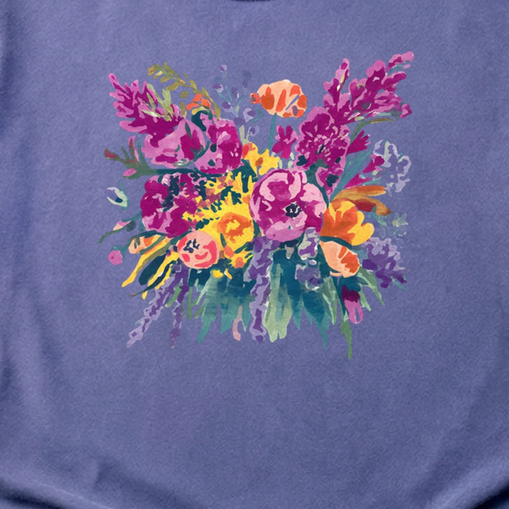 Painted Wildflower Bouquet Cotton T-Shirt