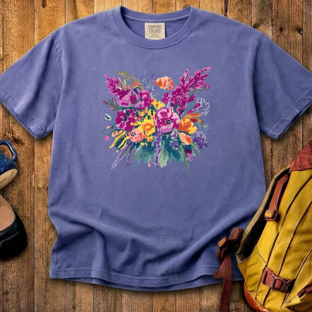 Painted Wildflower Bouquet Cotton T-Shirt