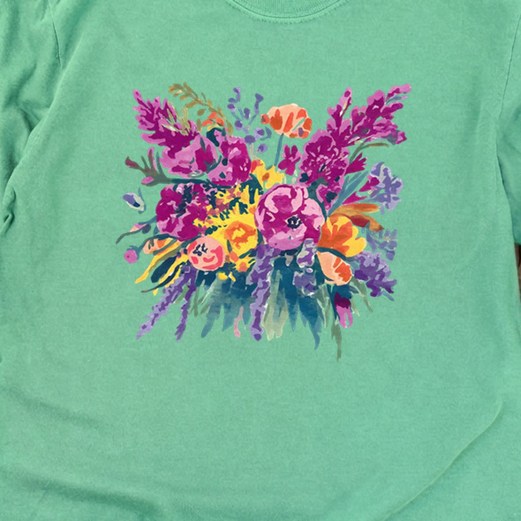 Painted Wildflower Bouquet Cotton Long Sleeve