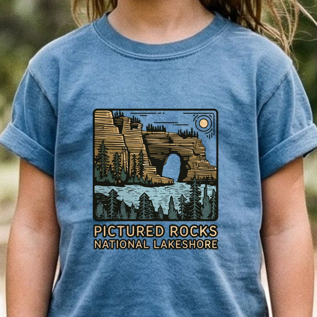 Pictured Rocks National Lakeshore Kids Cotton T-Shirt