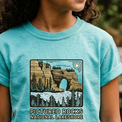 Pictured Rocks National Lakeshore Kids Cotton T-Shirt