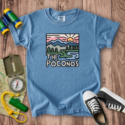 Poconos Mountains Kids Cotton T-Shirt