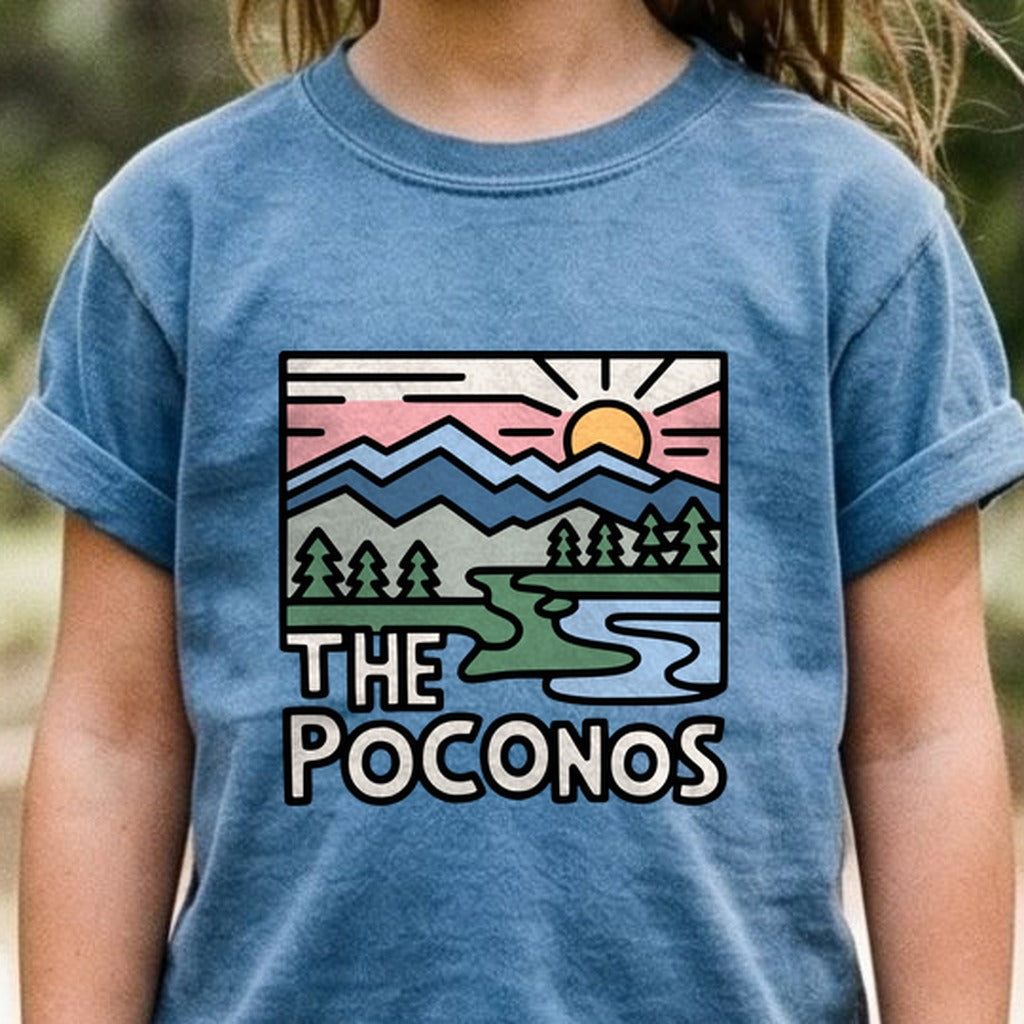 Poconos Mountains Kids Cotton T-Shirt