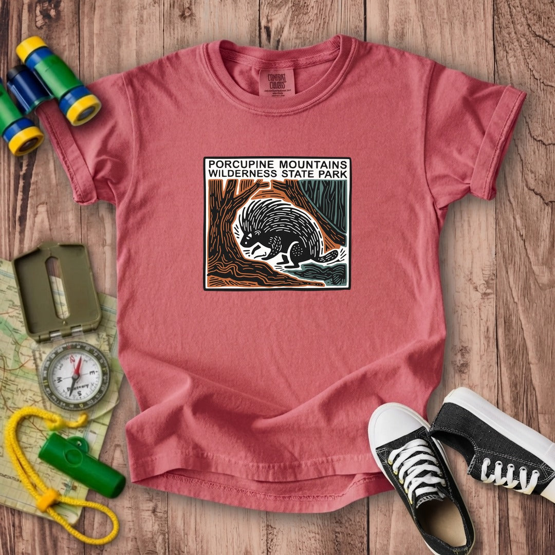 Porcupine Mountains Wilderness State Park Kids Cotton T-Shirt