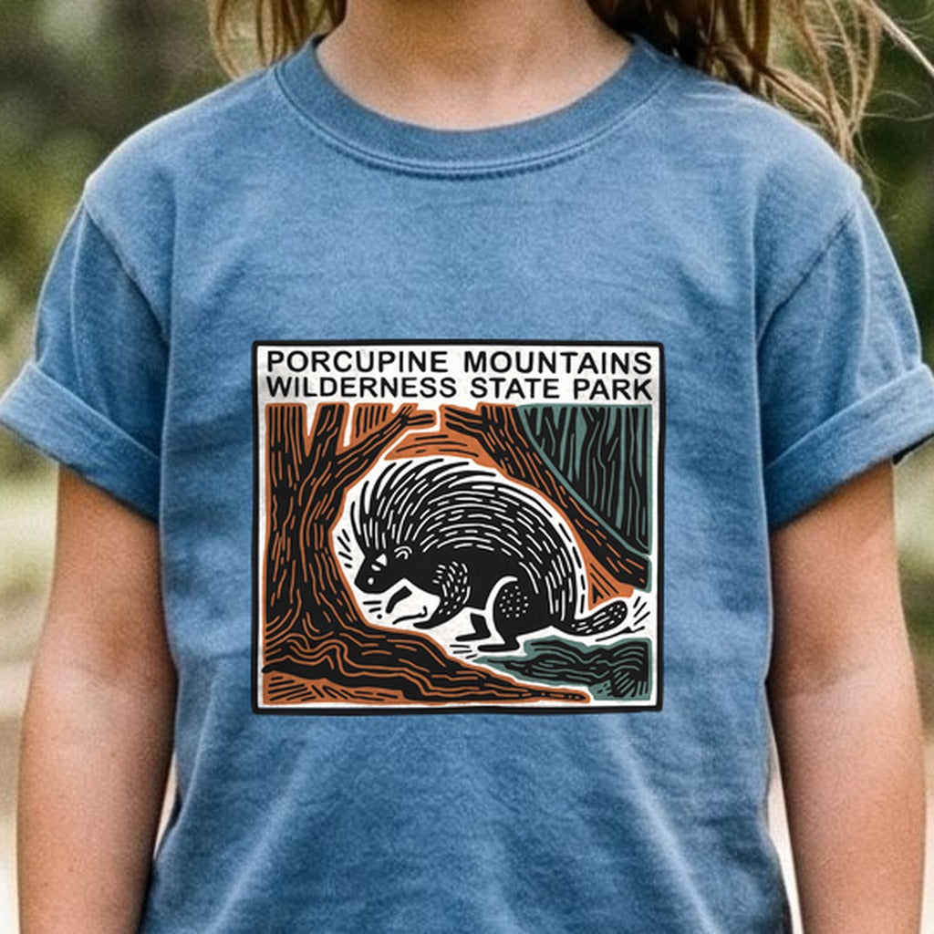 Porcupine Mountains Wilderness State Park Kids Cotton T-Shirt