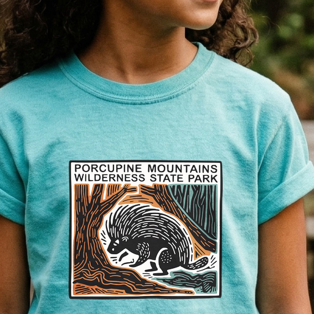 Porcupine Mountains Wilderness State Park Kids Cotton T-Shirt