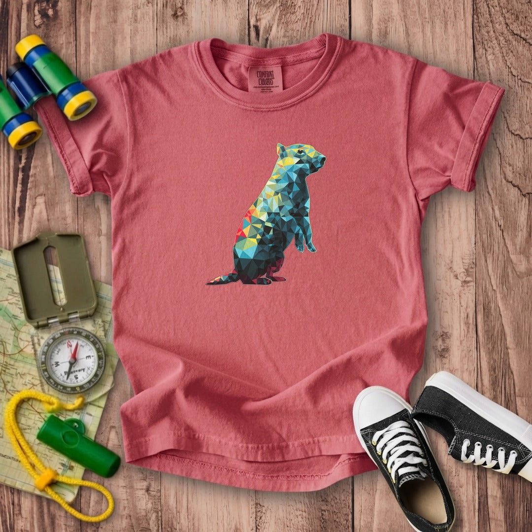 Prairie Dog Mosaic Kids Cotton T-Shirt