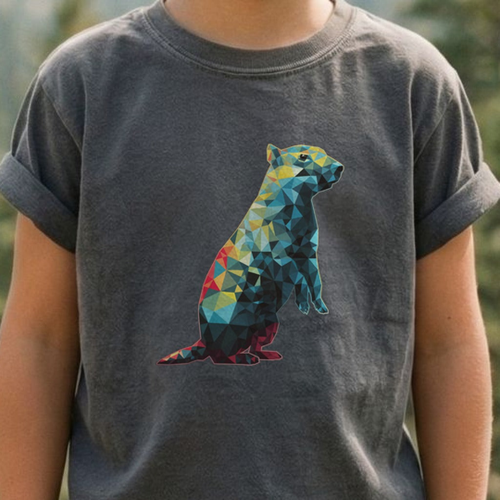 Prairie Dog Mosaic Kids Cotton T-Shirt