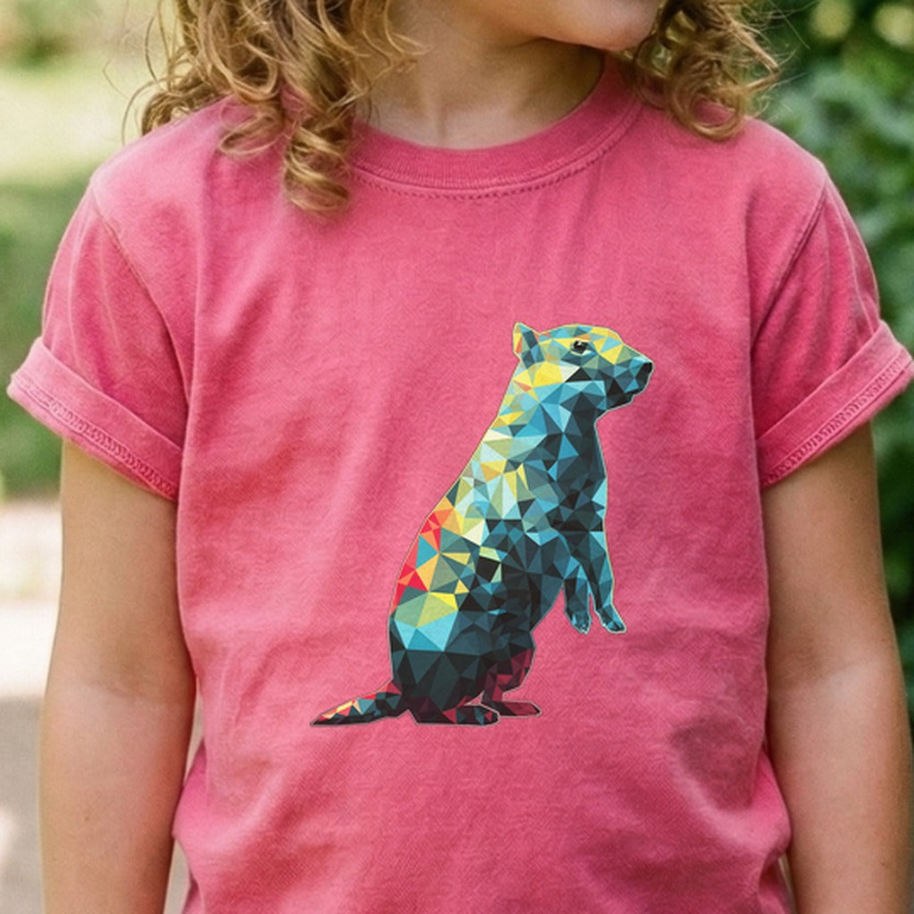 Prairie Dog Mosaic Kids Cotton T-Shirt