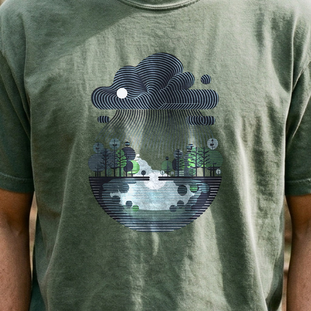 Rainy Day Reflection Cotton T-Shirt